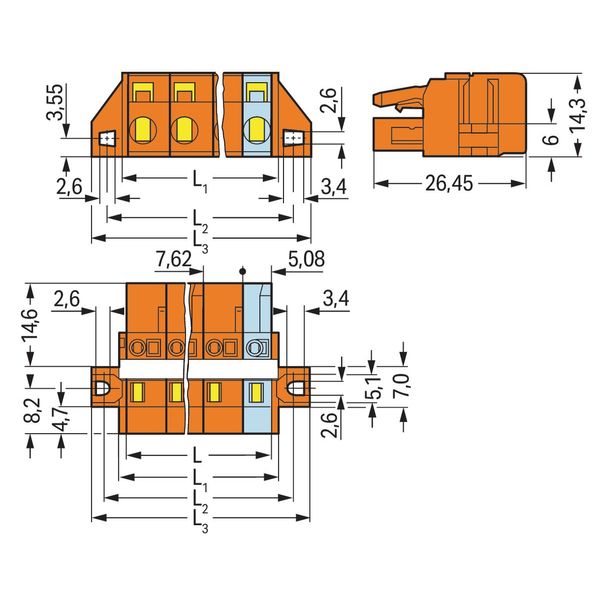 1-conductor female connector CAGE CLAMP® 2.5 mm² orange image 2