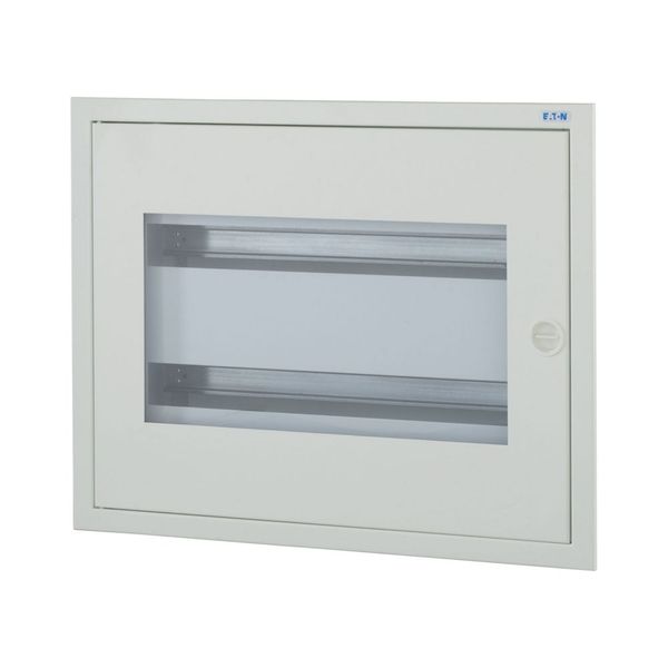 Complete flush-mounted flat distribution board with window, grey, 24 SU per row, 2 rows, type C image 1