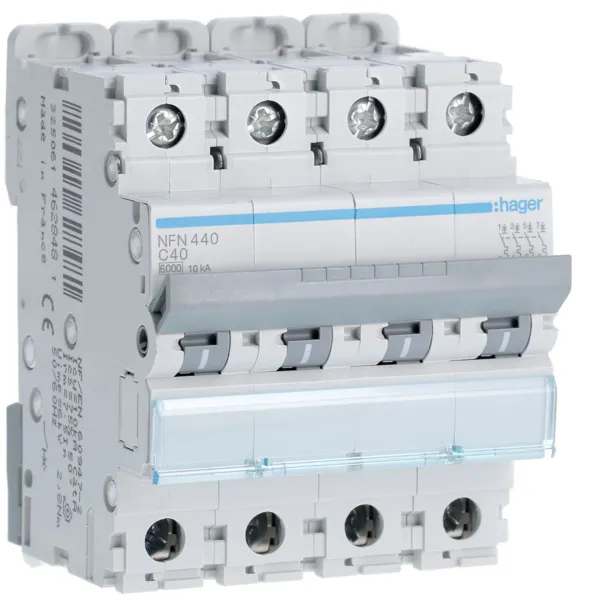 Circuit Breaker 4P 40A C 6/10kA 4M image 1