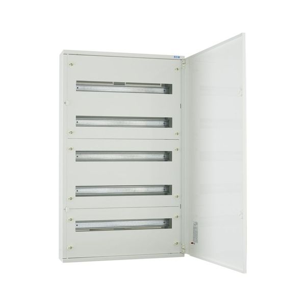 Complete surface-mounted flat distribution board, white, 24 SU per row, 5 rows, type C image 12