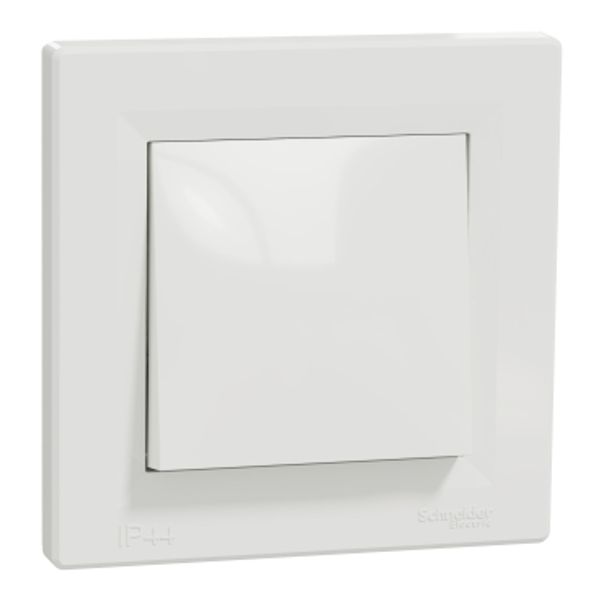 Asfora - 1pole switch - 10AX screwless, IP44 white image 2