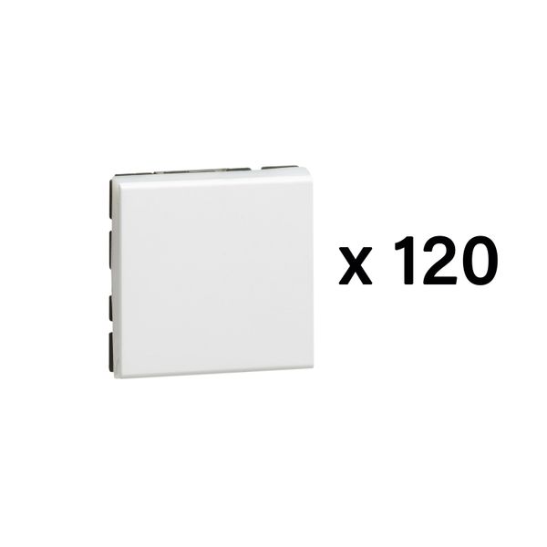 Switch or two-way switch 10AX 250V~ Mosaic Easy-Led 2 modules - white pack of 120 image 1