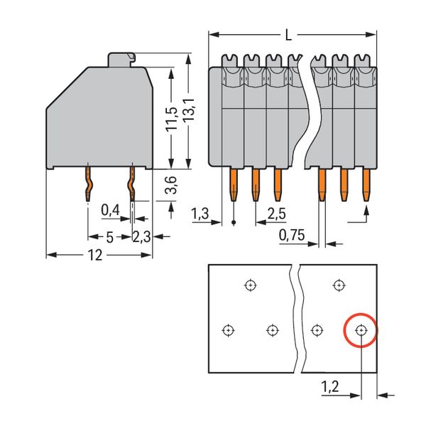 PCB terminal block push-button 0.5 mm² gray image 4