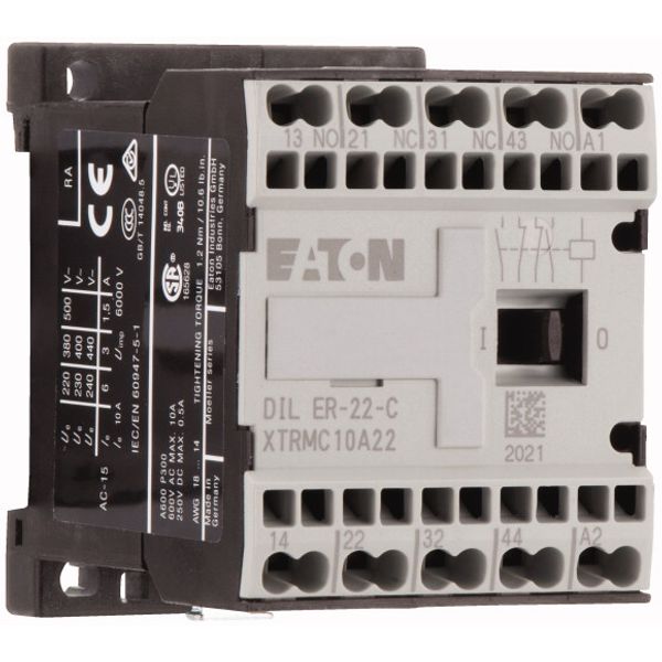 Contactor relay, 240 V 50 Hz, N/O = Normally open: 2 N/O, N/C = Normally closed: 2 NC, Spring-loaded terminals, AC operation image 4