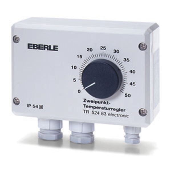 Wet room temperature controller AP mounting, 0...50C, AC 230V 50 Hz, 1 changeover contact, 10 A, IP 54 image 2