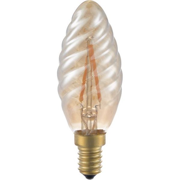 LED E14 Fila Twisted Candle C35x100 230V 140Lm 2W 825 AC Gold Dim image 1