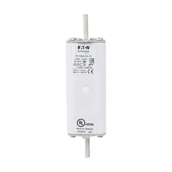 Fuse-link, high speed, 100 A, DC 1500 V, 1XL, 51 x 189 mm, gPV, IEC, UL, with indicator image 6