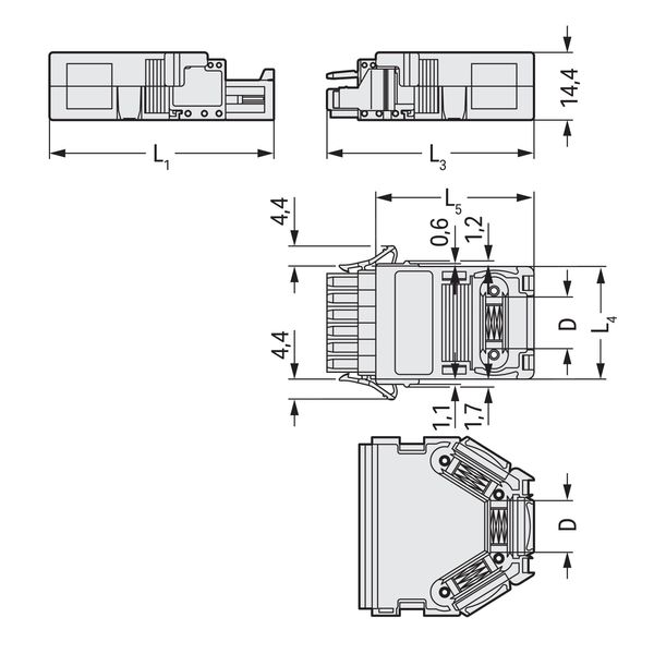 Strain relief housing light gray image 3