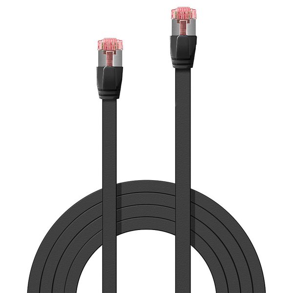 0.3m Cat.6 U/FTP Flat Network Cable, Black RJ45, M/M, 250MHz, copper, 32AWG image 2