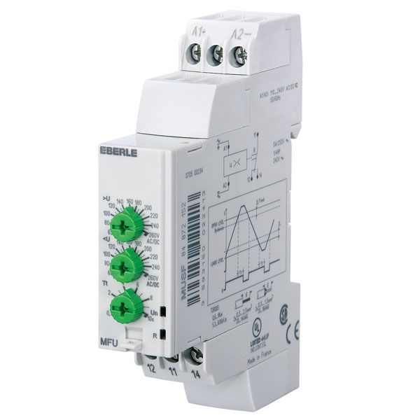 Window voltage relay UC 50...270 V 50/60Hz, 5A, 1CO, adjustable UC 65...260 V image 1