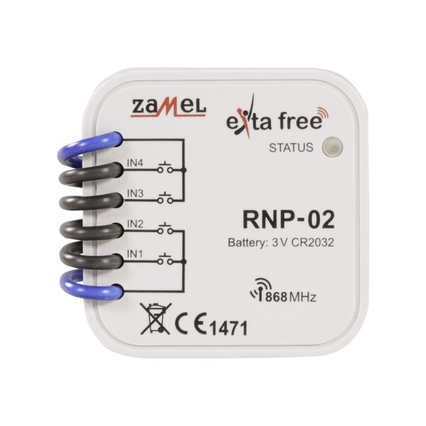 4-Channel flush-mounted radio transmitter type: RNP-02 image 1