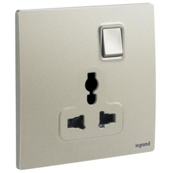 Mallia Senses - 1 gang Multistandard switched socket outlet - Champagne image 1