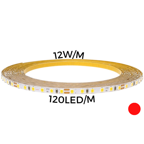 LED strip 12W/m 120led/m RED IP67 12V 348Lum/m 36'000h CRI>80 (5m) THORGEON image 1