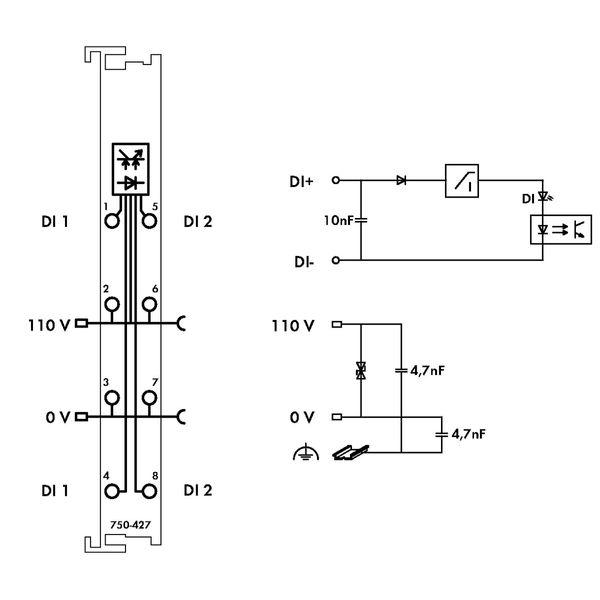 2-channel digital input 110 VDC light gray image 4