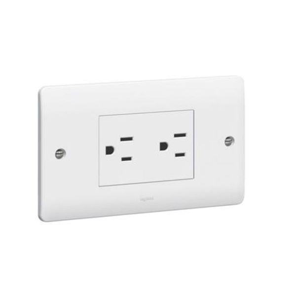 Socket outlet Synergy - 2 gang unswitched SASO - 15 A - 127 V~ - white image 1