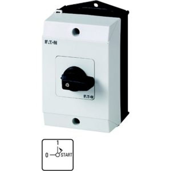 ON-OFF button, T0, 20 A, surface mounting, 3 contact unit(s), Contacts: 6, Spring-return in START position, 90 °, maintained, With 0 (Off) position, W image 4