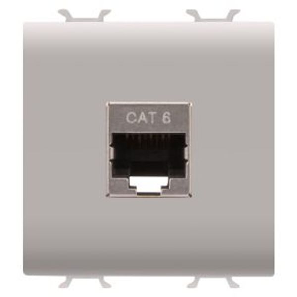 RJ45 SOCKET - CATEGORY 6 - FTP - 2 MODULES - NATURAL SATIN BEIGE - CHORUSMART image 1