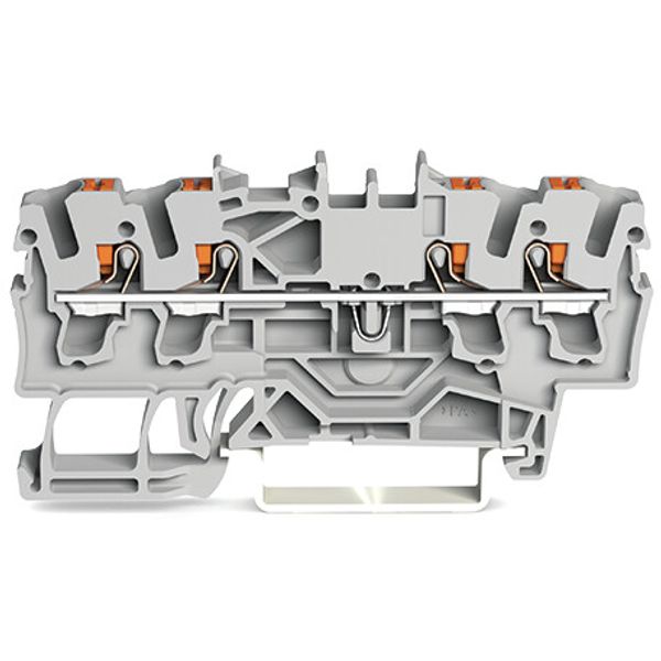 4-conductor through terminal block with push-button 2.5 mm² gray image 2