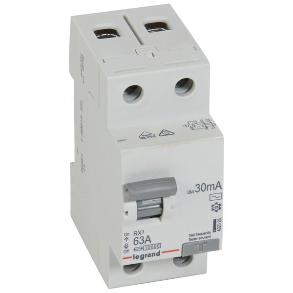 RCD RX³ - 2P - 230 V~ - 63 A - 30 mA - AC type image 1