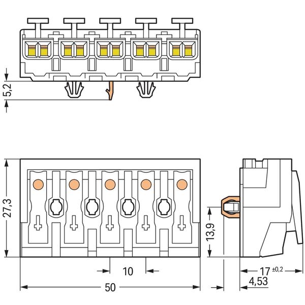 Lighting connector push-button, external with direct ground contact wh image 5