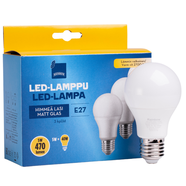 LED Bulb E27 5W A60 2700K 470lm FR 3x1 image 1