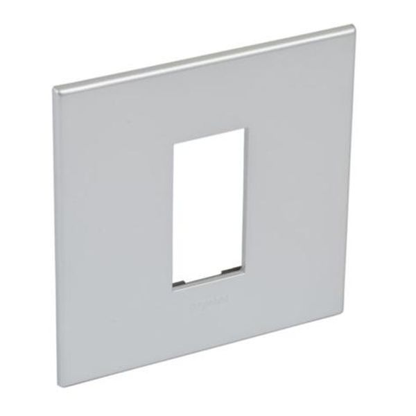 French and German standard plate square version 1 module - soft alu image 1