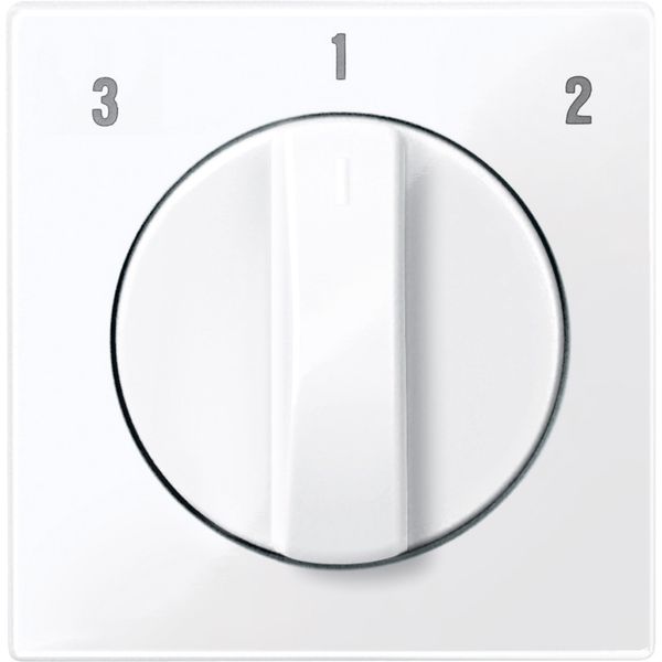 Central plate for fan rotary switch, active white, glossy, System M image 1