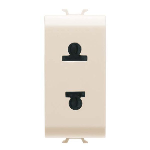 EURO-AMERICAN STANDARD SOCKET-OUTLET 250/125V ac - 2P 15A - 1 MODULE - IVORY - CHORUSMART image 2