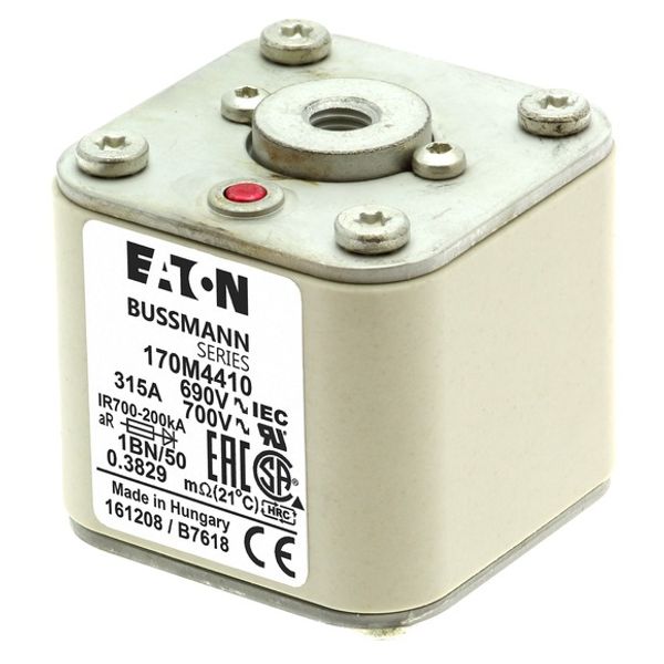 Fuse-link, high speed, 200 A, AC 1250 V, size 1, 53 x 69 x 80 mm, aR, IEC, UL, single indicator image 3