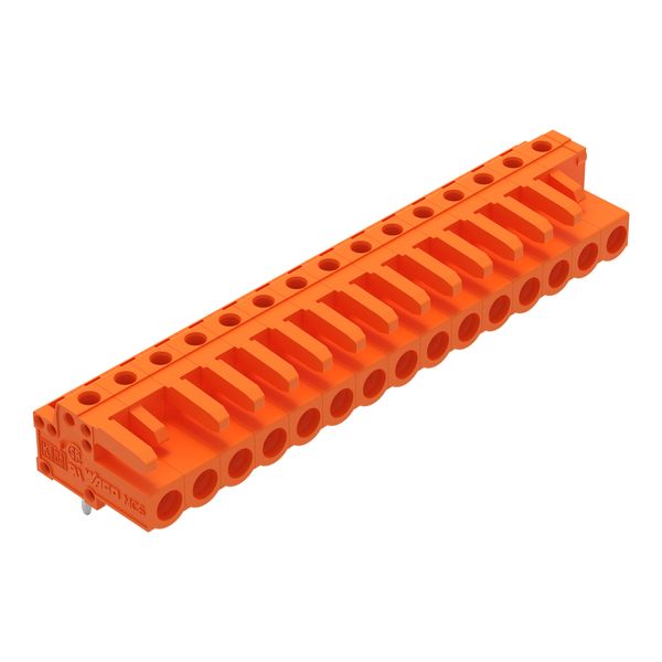 THT female header angled Pin spacing 5.08 mm orange image 1