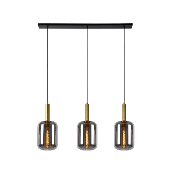 Lucide JOANET - Pendant light - 3xE27 - Smoke Grey image 1