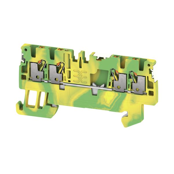 PE terminal, PUSH IN, 1.5 mm², Green/yellow image 1