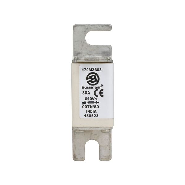 Fuse-link, high speed, 80 A, AC 690 V, DIN 00, gR, DIN, IEC, single indicator, live gripping lugs image 12