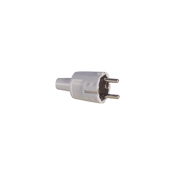 SCHUKO PVC plug, white, 2 earthing systems image 1