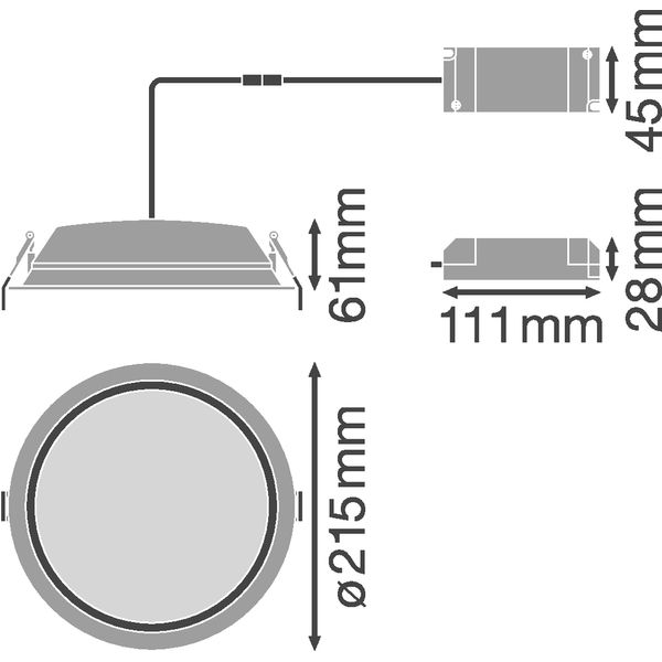 DOWNLIGHT ALU EMERGENCY DN200 35 W 4000 K AT 3H WT image 2