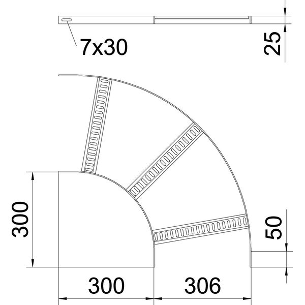 SLB 90 42 300 FT 90° bend with trapezoidal rung B306mm image 2