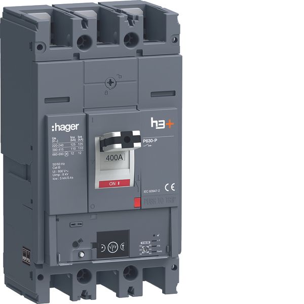 Moulded Case Circuit Breaker h3+ P630 Energy 3P3D 400A 110kA FTC image 1