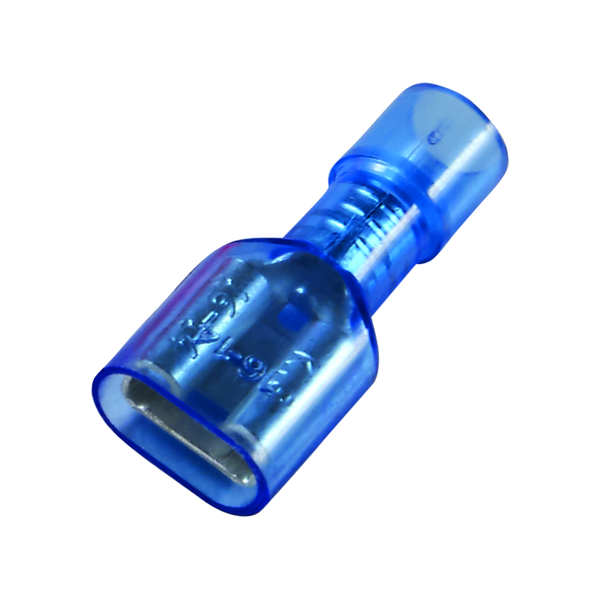 Flat plug sleeve (female) 1.5-2.5/6.3x0.8 blue fully insulated PC image 1