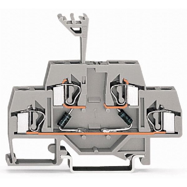 Component terminal block double-deck with 2 diodes 1N4007 gray image 1