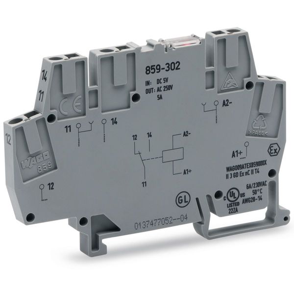 Relay module Nominal input voltage: 5 VDC 1 changeover contact gray image 4