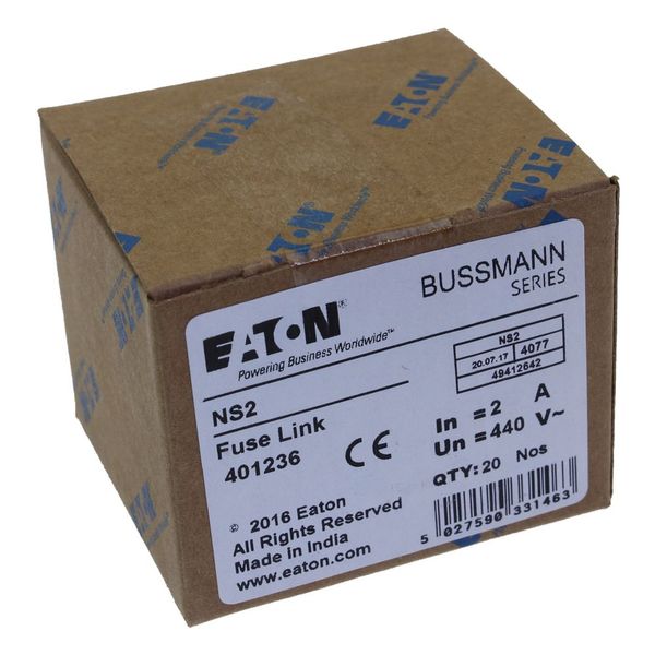 Fuse-link, LV, 2 A, AC 440 V, BS88/F1, 15 x 62 mm, gL/gG, BS image 11