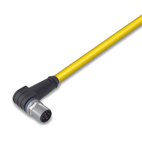 System bus cable for drag chain M12B plug angled 5-pole yellow image 1
