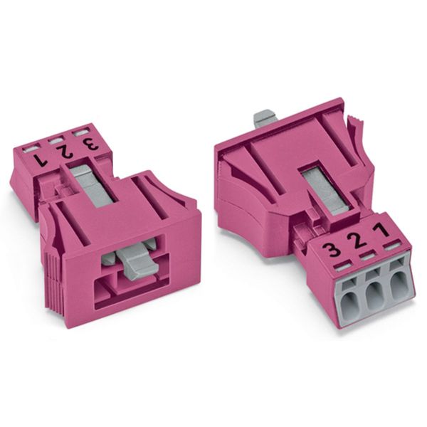 Snap-in plug 3-pole Cod. B pink image 3