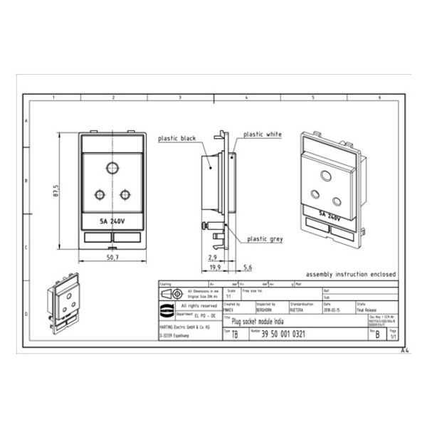 Plug socket module India image 1