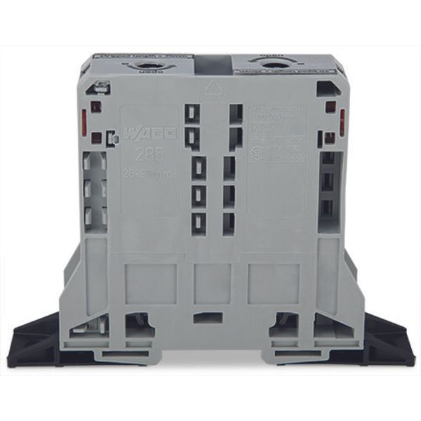 2-conductor through terminal block 95 mm² lateral marker slots gray image 2