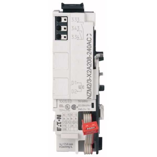 Relay module for NZM2/3, configurable, 2NO, 24DC, 24-230AC, PI image 1