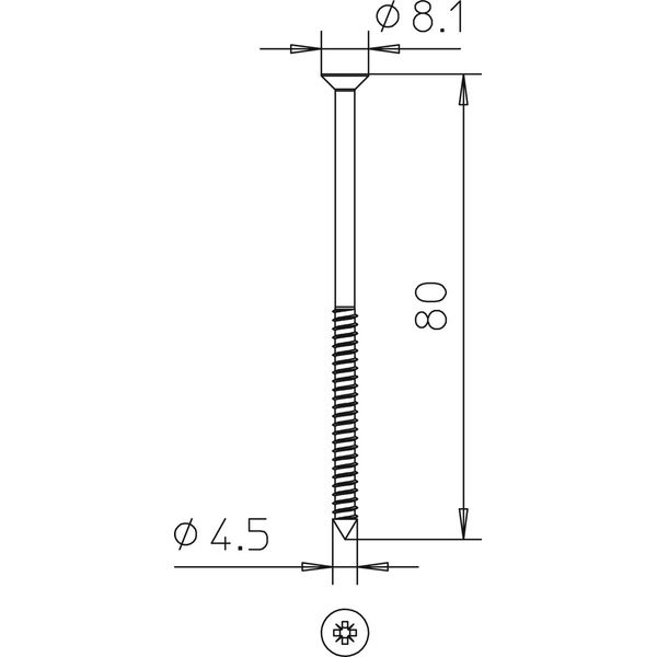 KSS 4.5x80 Countersunk head screw for PYROLINE Con 4,5x80 image 2