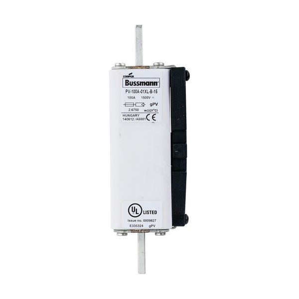 Fuse-link, high speed, 100 A, DC 1500 V, 01XL, 43 x 193 mm, gPV, IEC, UL, with indicator, bolted image 9