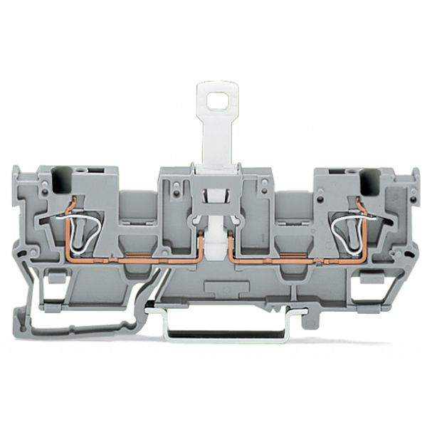 1-conductor/1-conductor disconnect carrier terminal block with 2 jumpe image 1