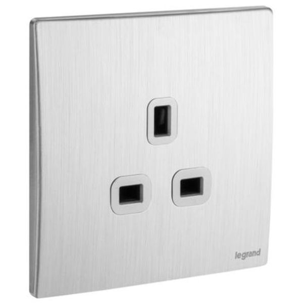 281110BA Mallia Senses 1 gang BS unswitched socket outlet - 13A image 1